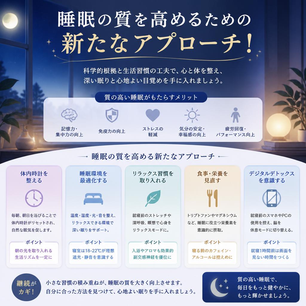 睡眠の質を高めるための新たなアプローチ！