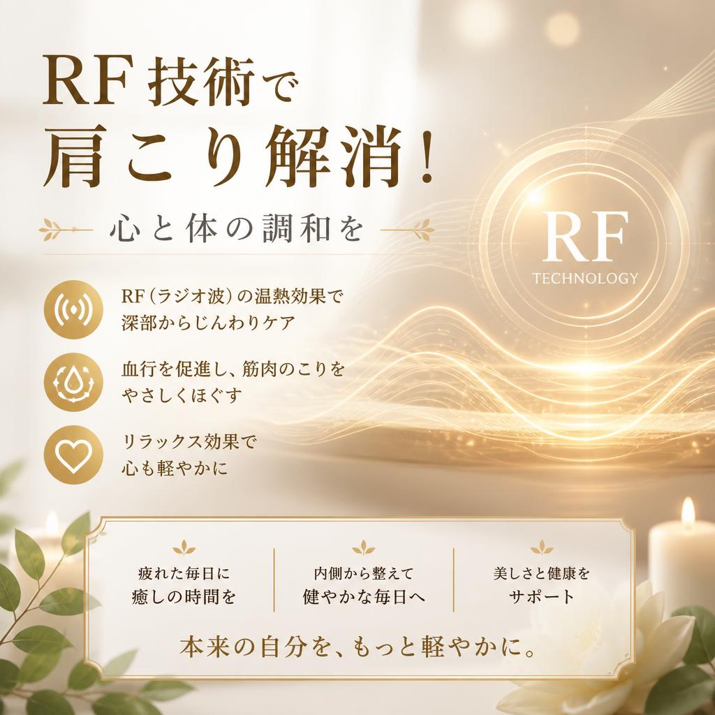 RF技術で肩こり解消！心と体の調和を
