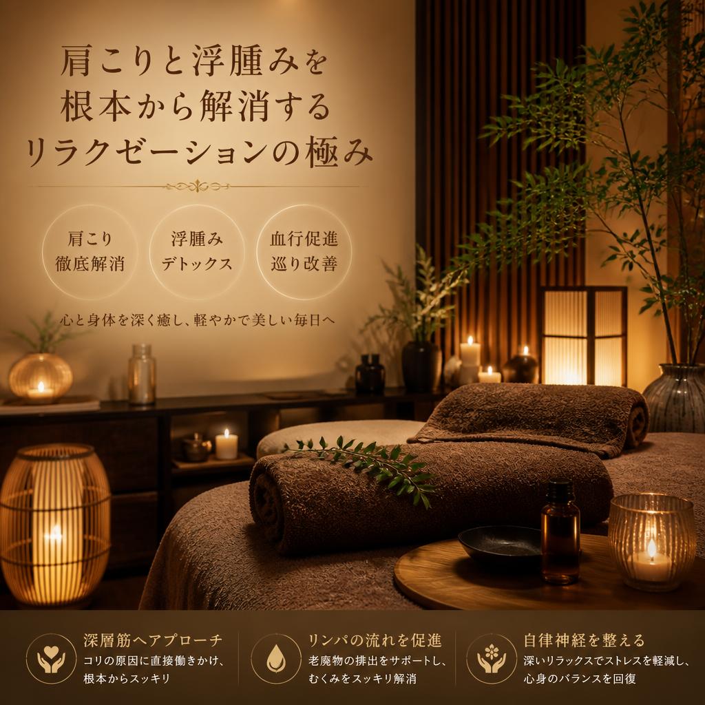 肩こりと浮腫みを根本から解消するリラクゼーションの極み
