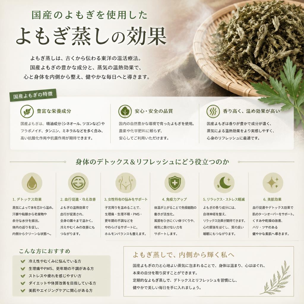 3. よもぎ蒸しで体のめぐりを整える