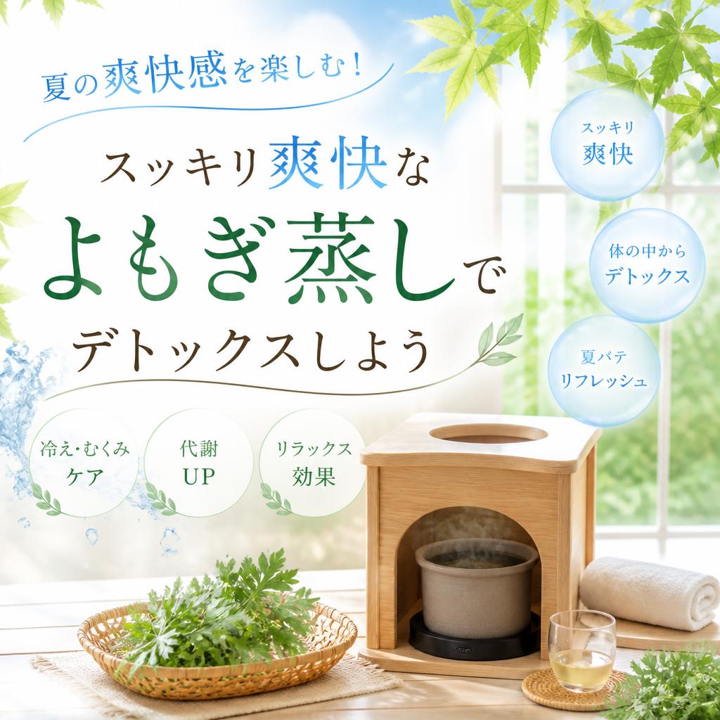 夏の爽快感を楽しむ！スッキリ爽快なよもぎ蒸しでデトックスしよう