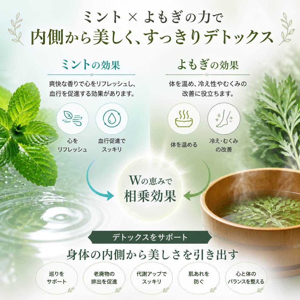 ミントとよもぎのデトックス効果