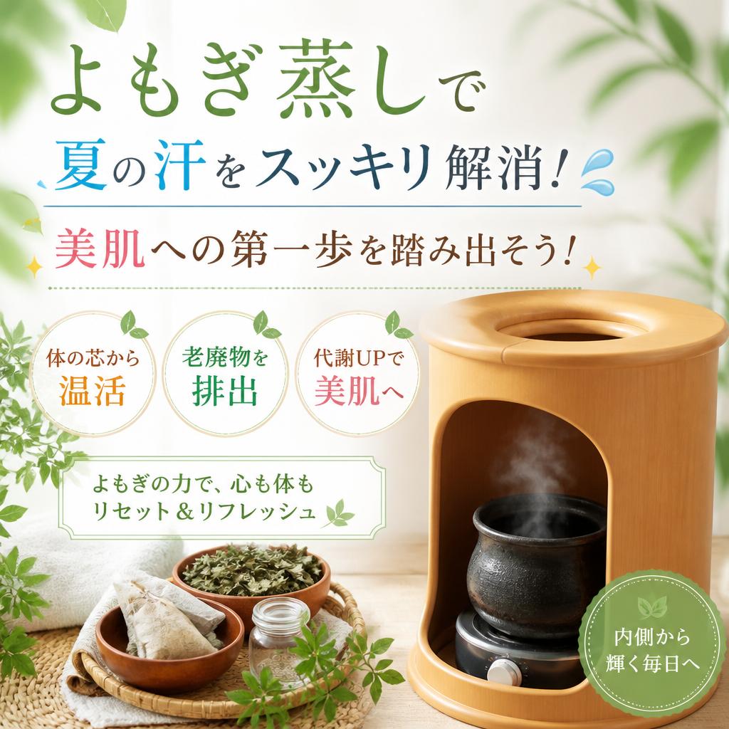 よもぎ蒸しで夏の汗をスッキリ解消！美肌への第一歩を踏み出そう！