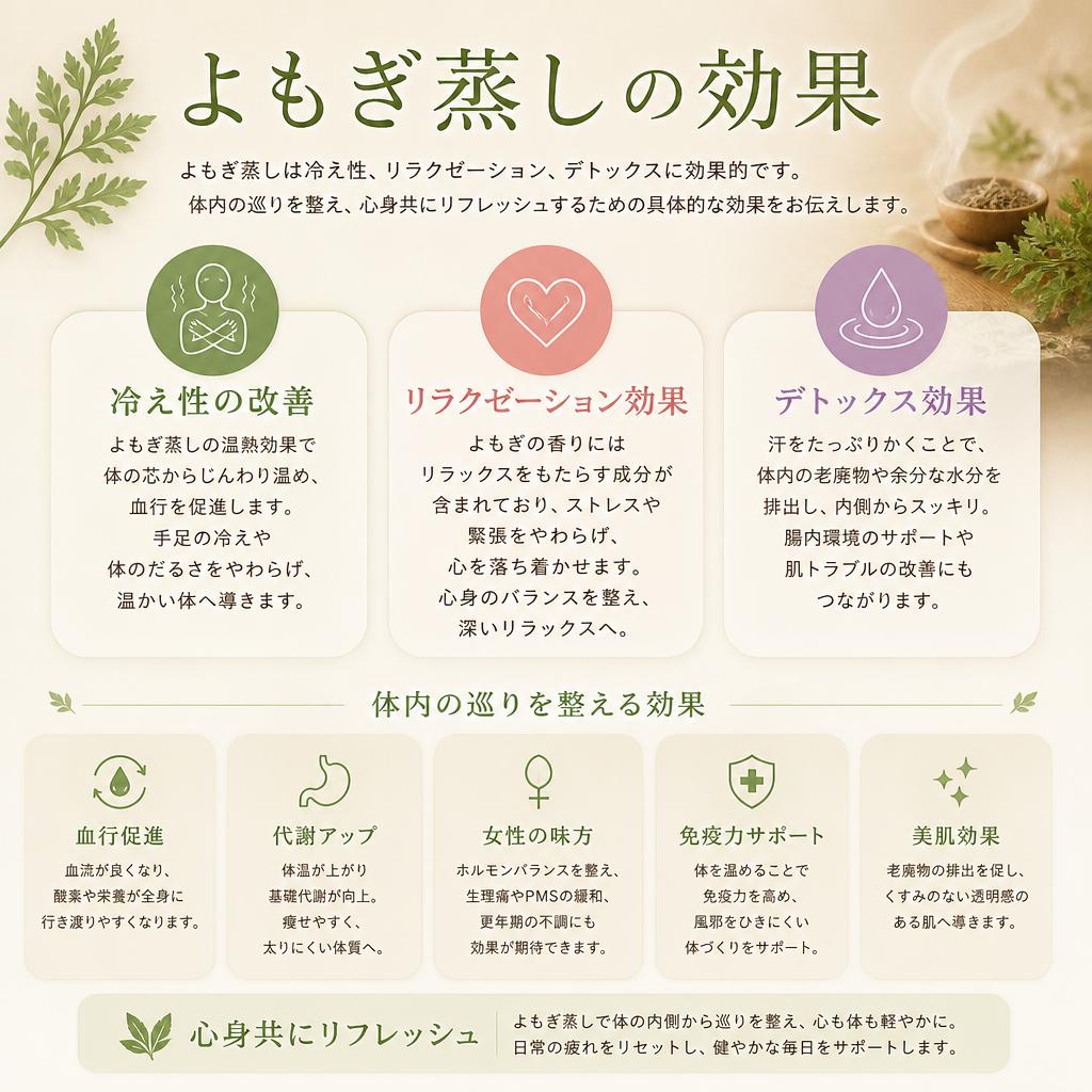 よもぎ蒸しの効果