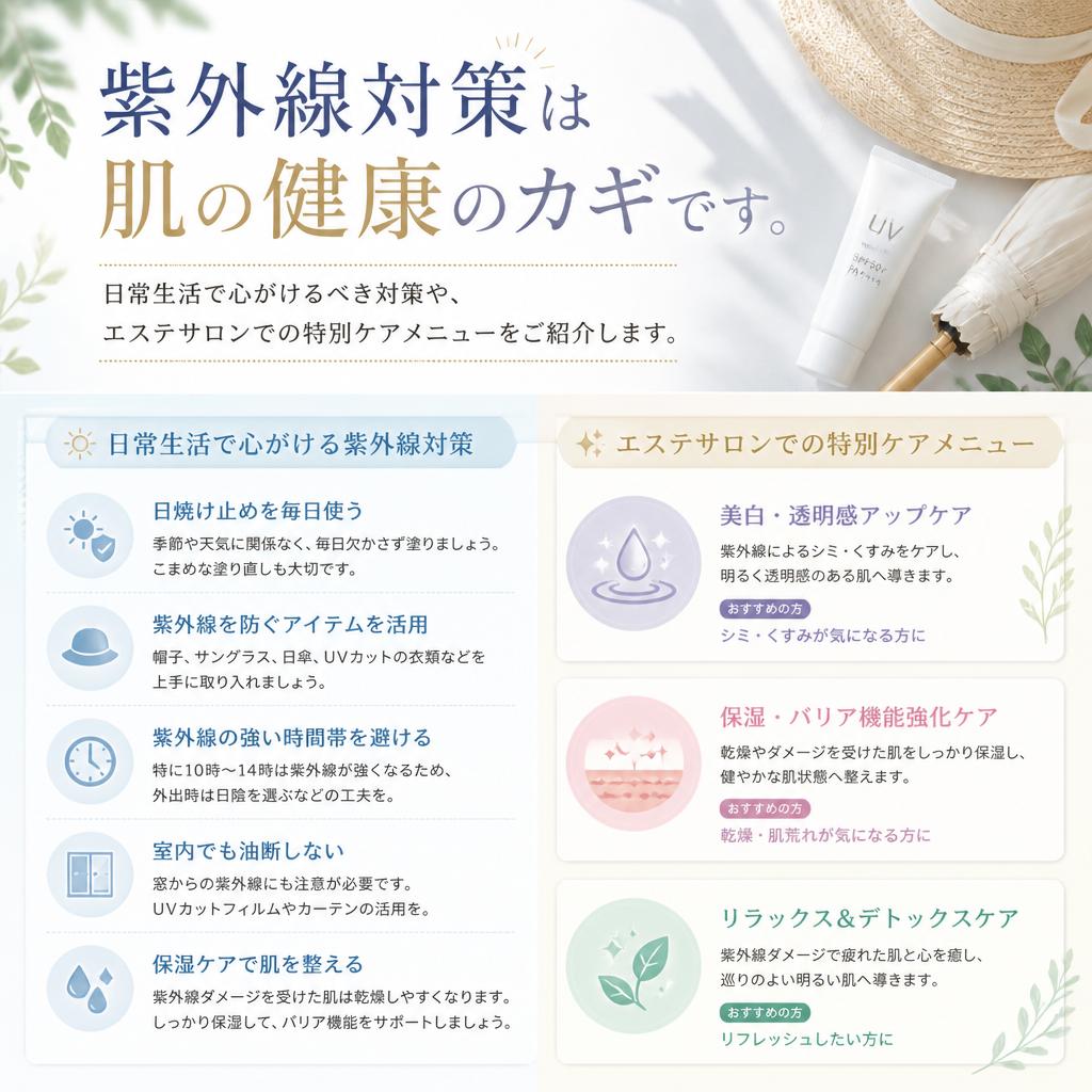 紫外線から肌を守るためにできること